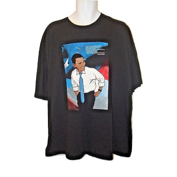 Barack Obama T Shirt Yes We Will Hope In The Face Of Difficulty Graphic 3XL - Picture 1 of 7